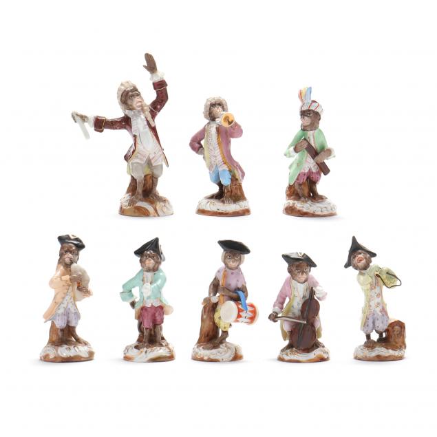 an-eight-piece-sitzendorf-porcelain-monkey-band