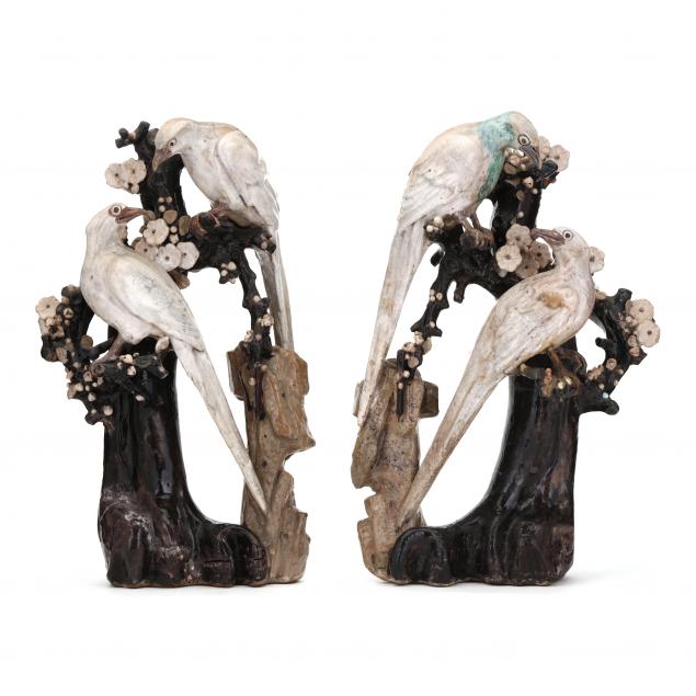 A Pair of Chinese Majolica Birds (Lot 1022 - June Estate Auction - Day ...