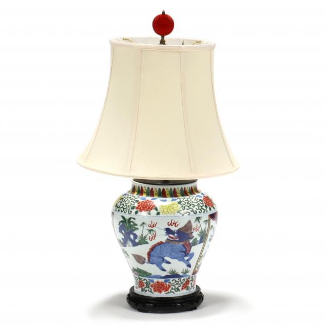 a-chinese-porcelain-ginger-jar-lamp-with-i-qilin-i