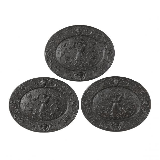 three-american-cast-iron-figural-plaques