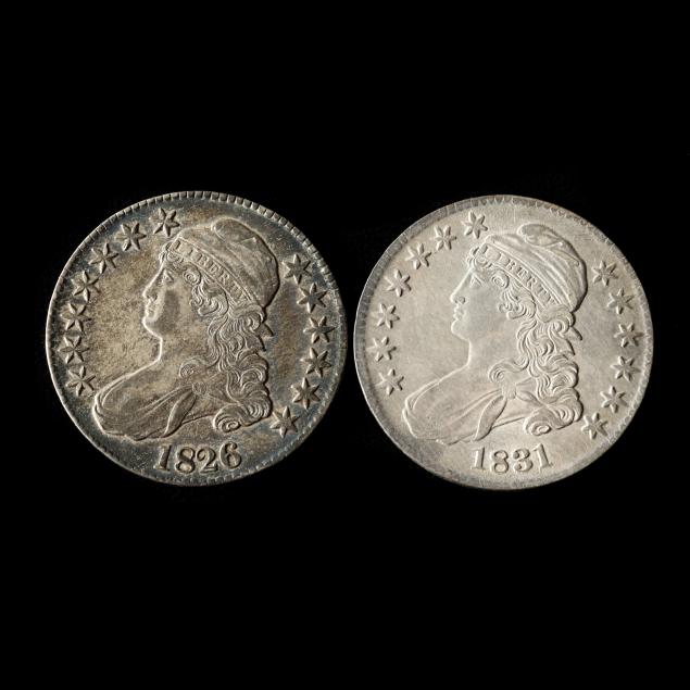 two-2-capped-bust-half-dollars-1826-and-1831