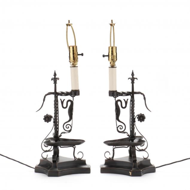 pair-of-vintage-french-wrought-iron-rushlight-table-lamps