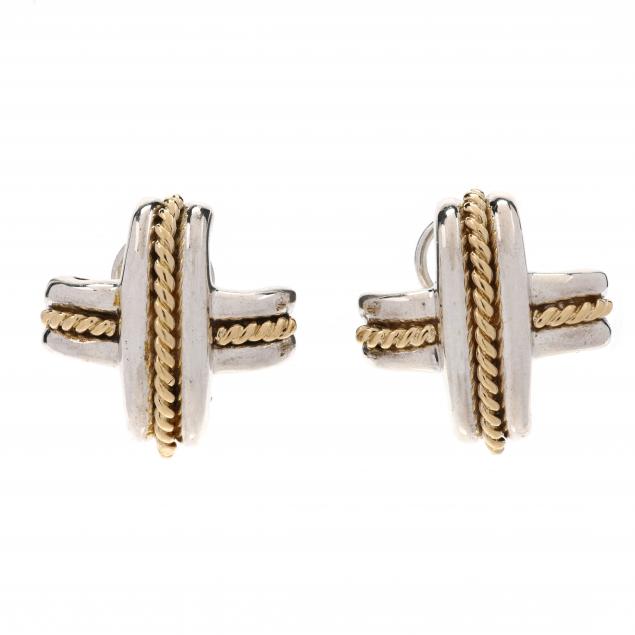 silver-and-gold-x-motif-earrings-tiffany-co