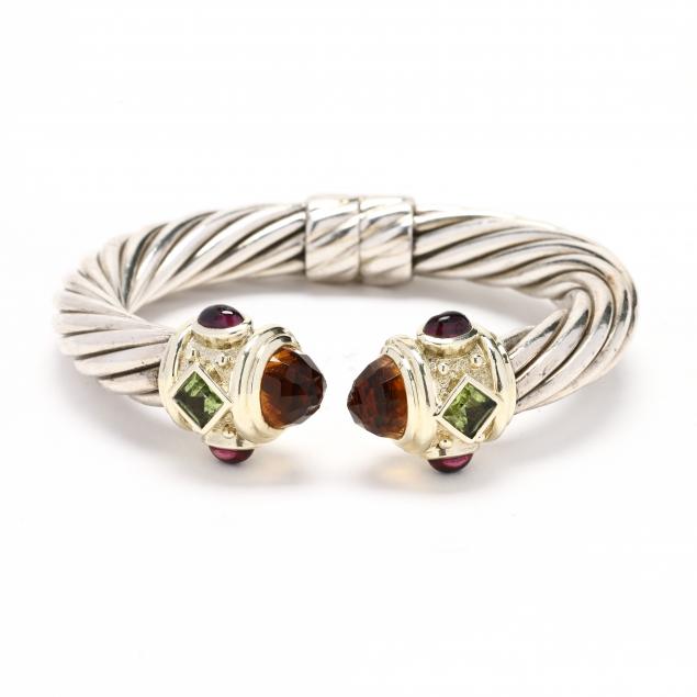 silver-gold-and-gem-set-i-renaissance-classic-cable-bracelet-i-david-yurman