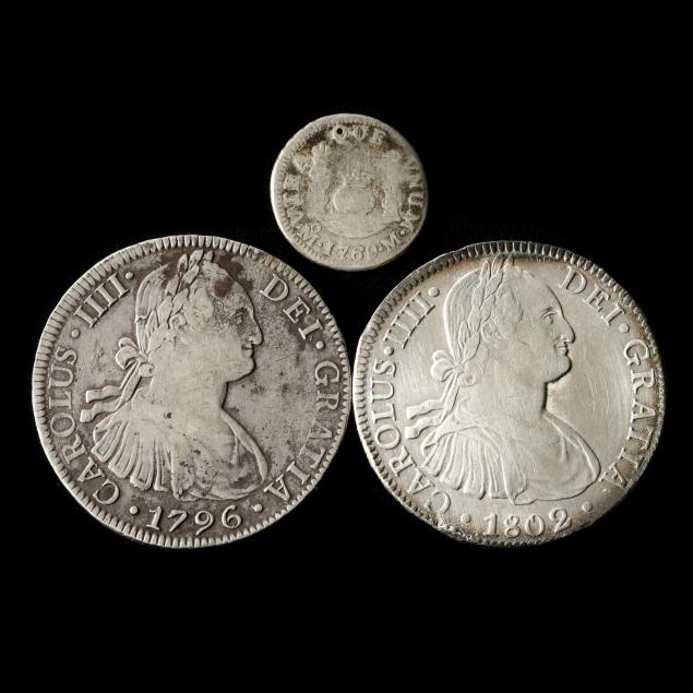 three-spanish-colonial-silver-coins-from-the-mexico-city-mint