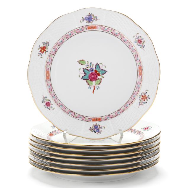 a-set-of-eight-herend-i-apony-flower-i-dinner-plates