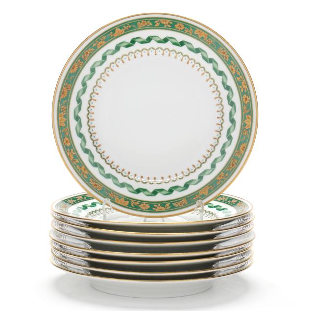 A Set of Eight Richard Ginori Pincio Green Dessert Plates (Lot 1177 ...