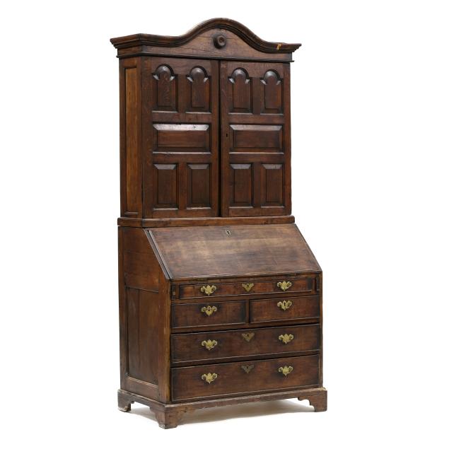 william-and-mary-oak-bureau-bookcase