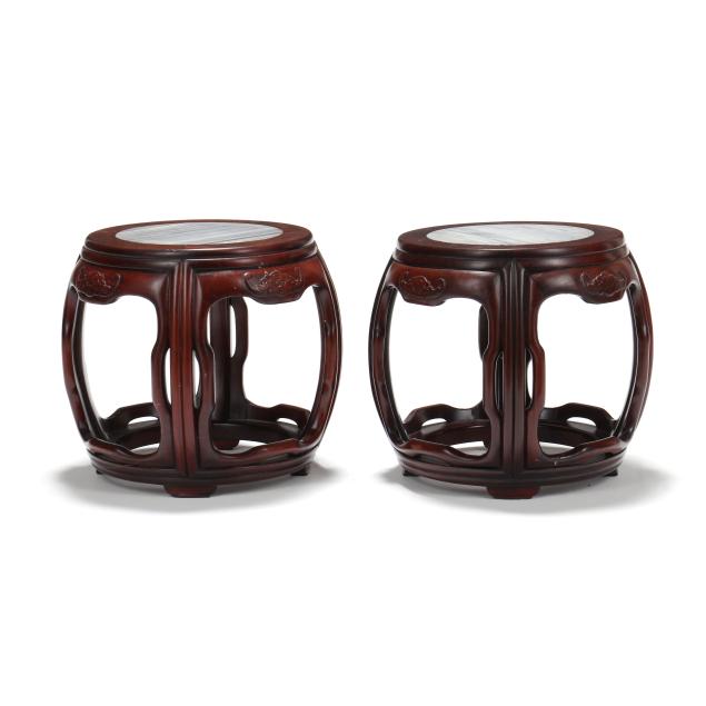 a-pair-of-chinese-carved-rosewood-stools-with-marble-tops