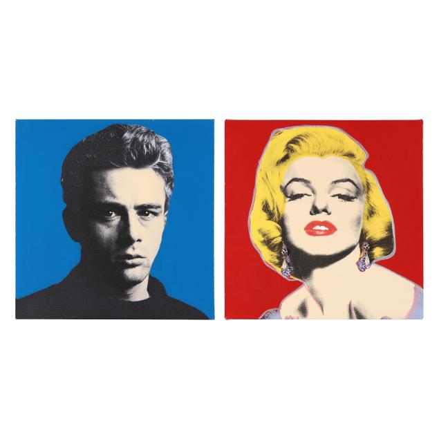 steve-kaufman-american-1960-2010-i-james-dean-marilyn-monroe-i-two-works