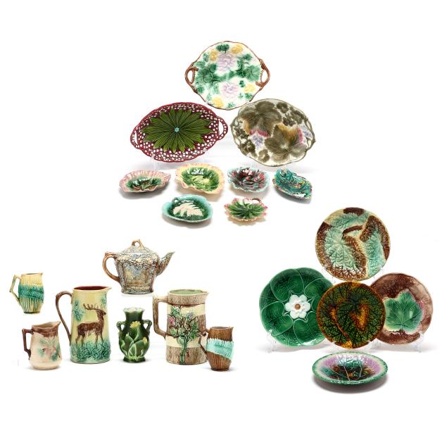 assortment-of-majolica-ceramic-tableware