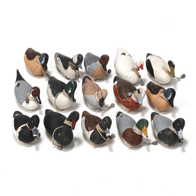 wayne-davis-nc-variety-of-fourteen-miniature-decoys