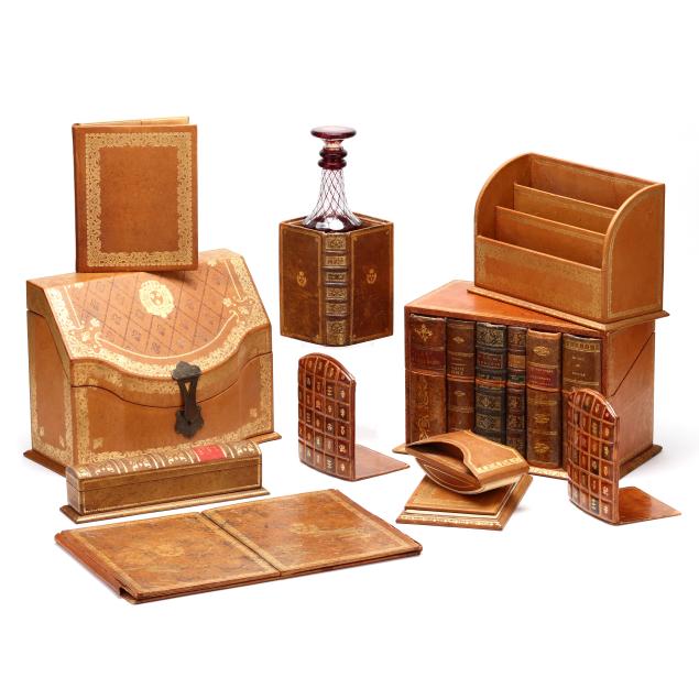 collection-of-french-leather-and-faux-book-boxes-and-desk-accessories-including-dunhill