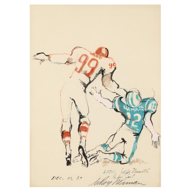 leroy-neiman-american-1921-2012-i-ladd-helps-namath-to-his-feet-i