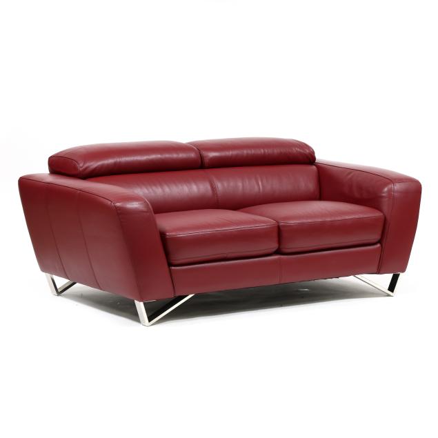 contemporary-red-leather-sofa