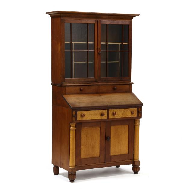 late-federal-cherry-and-maple-desk-and-bookcase