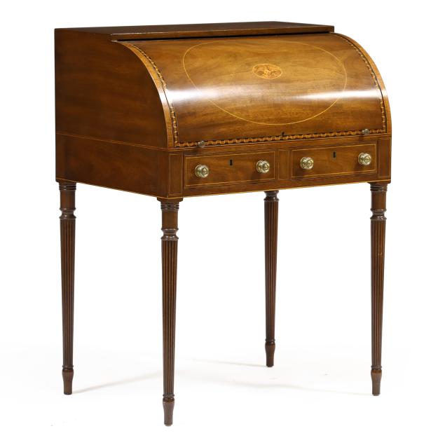 kittinger-federal-style-inlaid-mahogany-cylinder-roll-desk