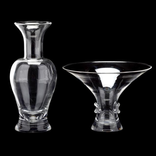 two-steuben-crystal-vases