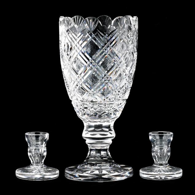 waterford-crystal-vase-and-candlesticks