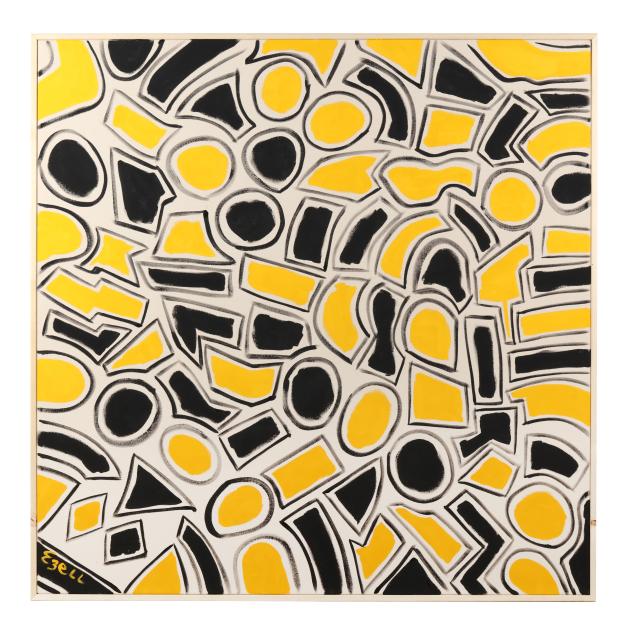 sam-ezell-nc-large-black-and-yellow-abstract-painting