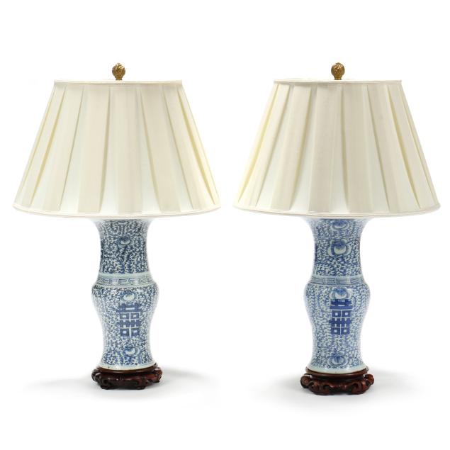 a-pair-of-chinese-blue-and-white-double-happiness-vase-lamps