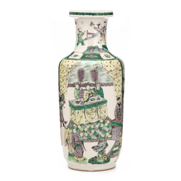 a-tall-chinese-porcelain-famille-verte-rouleau-vase