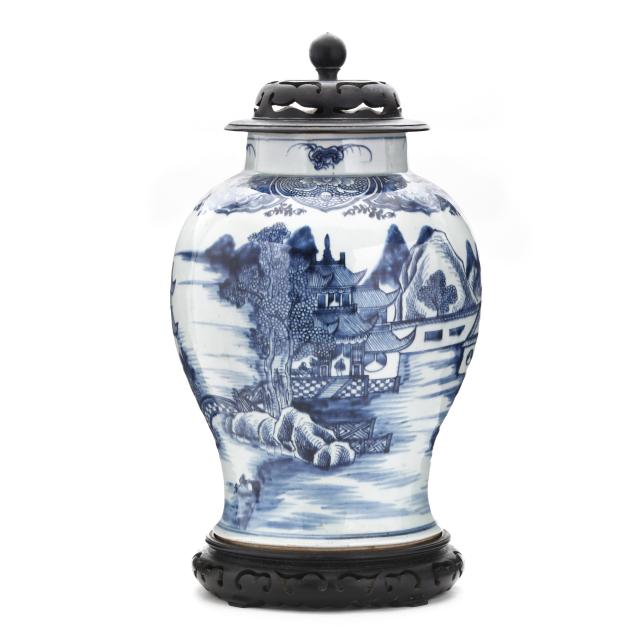 a-large-chinese-blue-and-white-landscape-ginger-jar-with-cover