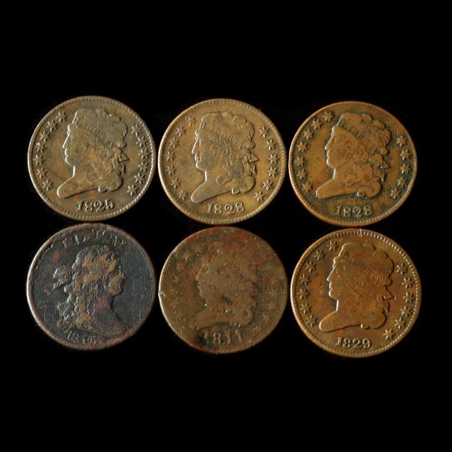 six-6-early-19th-century-half-cents