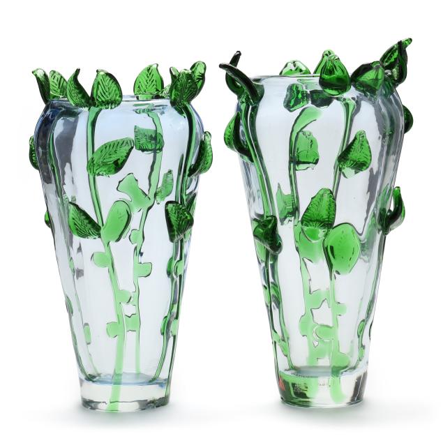 borek-sipek-czech-1949-2016-pair-of-leaf-and-vine-glass-vases