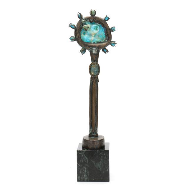 edris-edith-aline-eckhardt-american-1905-1998-bronze-and-fused-glass-abstract-scepter