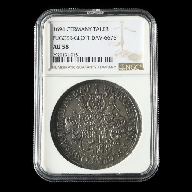 german-states-fugger-glott-1694-taler-ngc-au-58