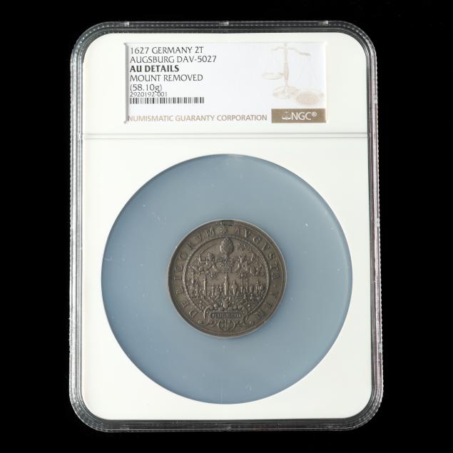 german-states-augsburg-1627-2-taler-ngc-au-details