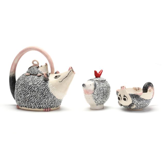 betsy-vaden-possum-and-hedgehog-pottery-grouping