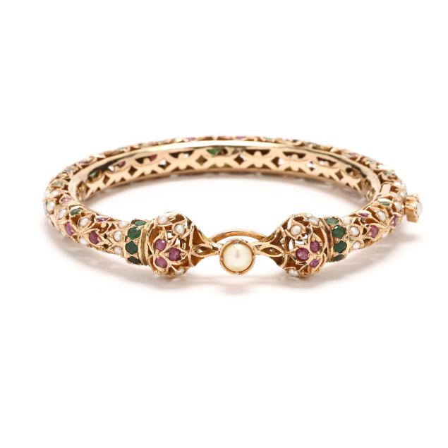 gold-and-gem-set-bangle-bracelet