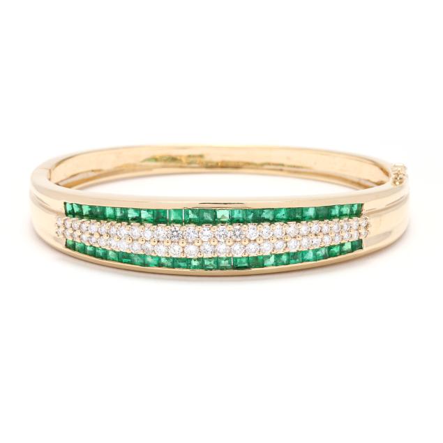 gold-emerald-and-diamond-bangle-bracelet