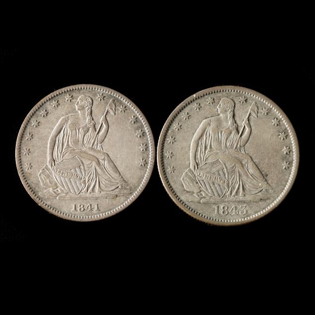 two-2-early-liberty-seated-half-dollars-from-new-orleans