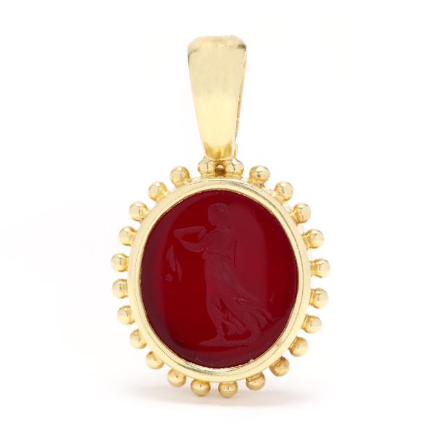 gold-and-venetian-glass-intaglio-pendant-enhancer-elizabeth-locke