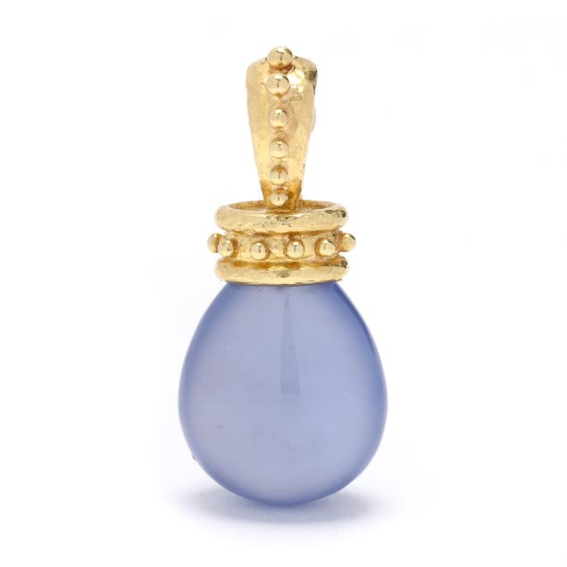 gold-and-blue-chalcedony-pendant-enhancer-elizabeth-locke