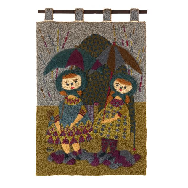 evelyn-ackerman-american-1924-2012-for-era-industries-children-under-umbrellas-wall-tapestry