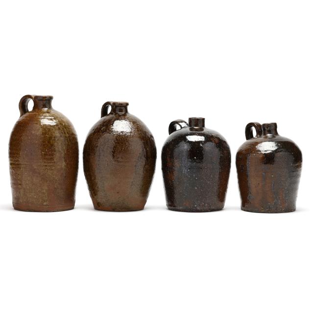 a-group-of-four-western-nc-alkaline-glaze-jugs