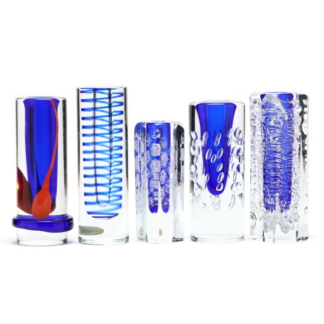 beranek-five-thick-cased-art-glass-vases