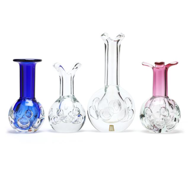 jaroslav-svoboda-czech-b-1938-four-air-trap-glass-vases