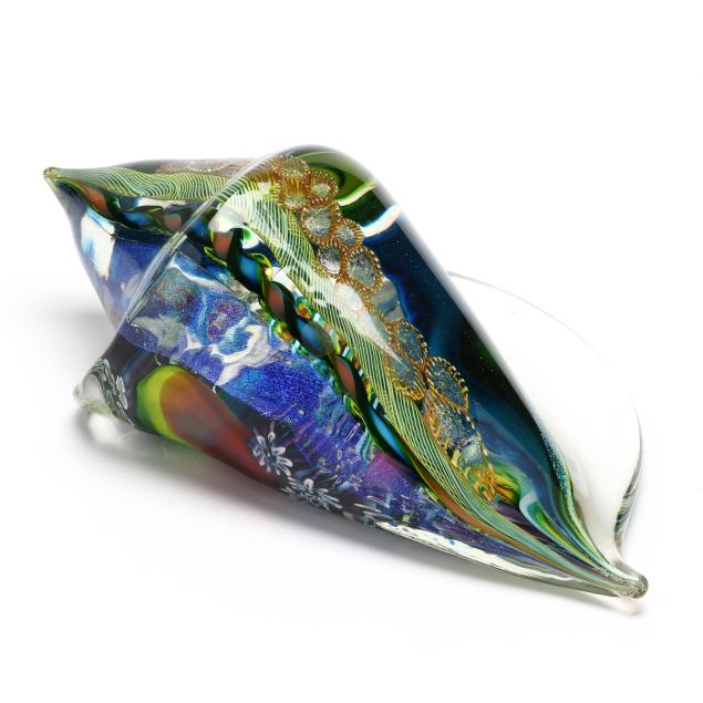 james-nowak-american-b-1956-art-glass-conch-shell