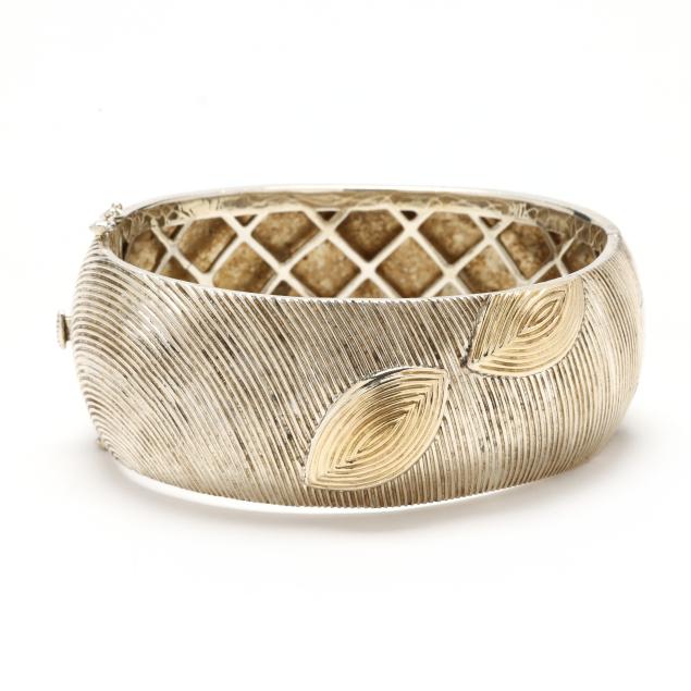 sterling-silver-and-gold-bangle-bracelet