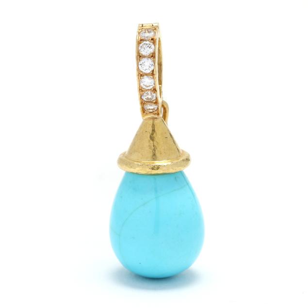 gold-turquoise-and-diamond-pendant-enhancer-elizabeth-locke