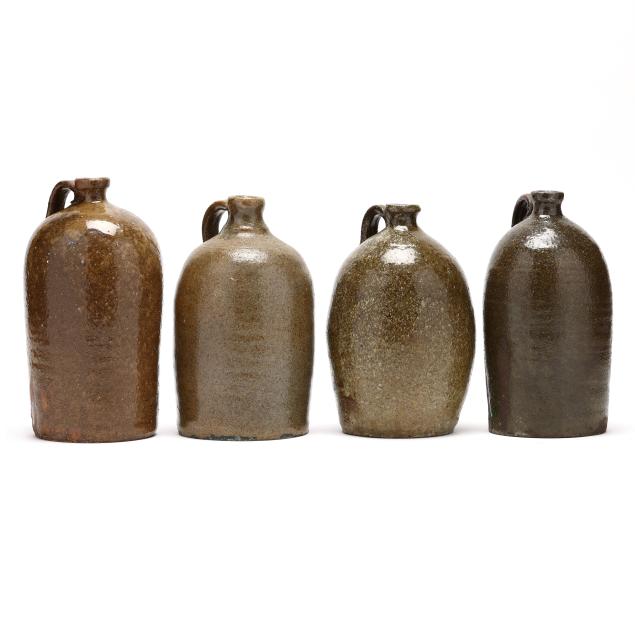 four-western-nc-alkaline-glaze-jugs