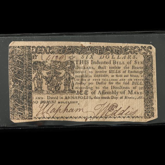 colonial-maryland-six-dollar-note-by-anne-catharine-hoof-green