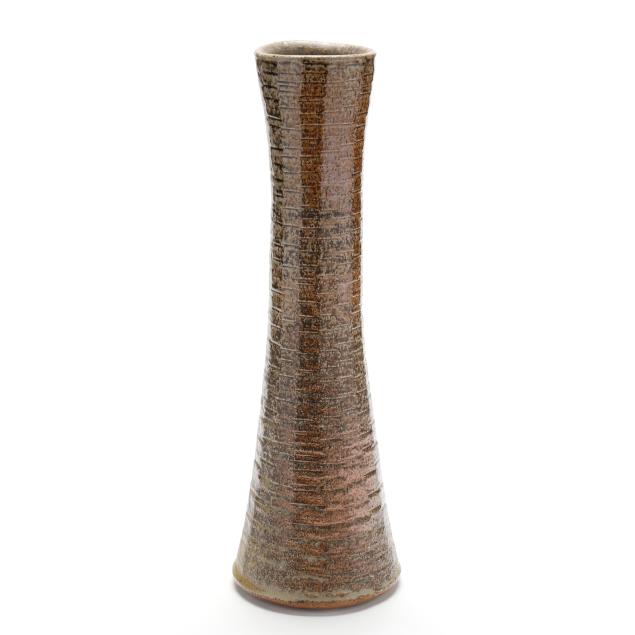 david-stuempfle-seagrove-nc-tall-carved-vase