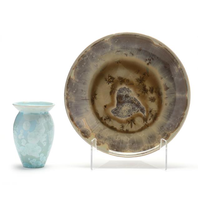 two-crystalline-glazed-pottery-items