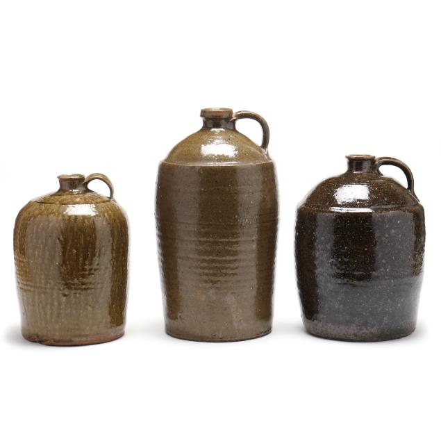 three-western-nc-alkaline-glaze-stacker-whiskey-jugs